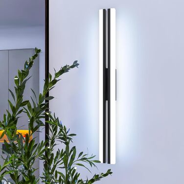 MantoLite LED Wash Table Wall Lights, 60CM 24W Super Bright Bathroom Mirror Lights, Living Room Picture Wall Lamps, 6000K Matte Black IP44, Vanity Mirror Front Lamp Bedside Reading Lights
