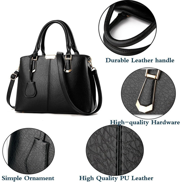 Сумка жіноча шкіряна (екошкіра) Shopper Damen темно-синя велика містка з ручками та ланцюжком