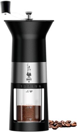 Ручний кавомол Bialetti з нержавіючої сталі, матовий чорний