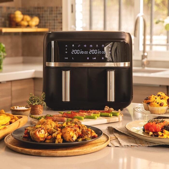 Фритюрниця Cecotec Cecofry Advance Double X 9л, 2850 Вт, чорна. Дві корзини, подвійний контроль температури, PerfectCook, без олії