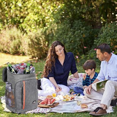 Терморюкзак 24L, ізольований, для пікніків, кемпінгу, пляжу, походів (сірий)