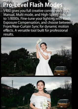 Спалах GODOX Blitz V480C з сенсорним екраном, GN50, TTL, HSS 1/8000s, сумісний з Canon R6 Mark II R10 R7 R100 EOS-R R5 Mark II R6 RP R8 M50 600D 90D 700D 750D