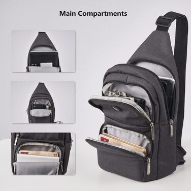 Чоловіча нагрудна сумка OIWAS, чорна, для туризму та повсякденного використання