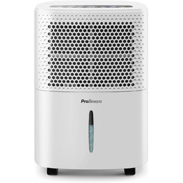 Pro Breeze Dehumidifier 12L in 24h Dehumidification Performance - Room Size approx. 120m³ (~20 m²) - with 3 Operating Modes, Digital Display, Drain Hose, Timer - Against Humidity, Mould White