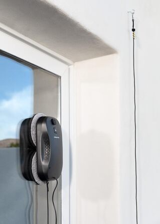 Робот для миття вікон Wipebot Pro з Wi-Fi: автоматичний, з подвійним зливом, 2 режимами розпилення, датчиком кутів, кабелем 5м та резервуаром 60мл