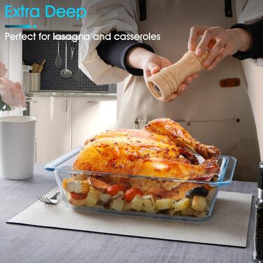 Форма для запікання NUTRIUPS, скло, 20x15x6 см, об'єм 3.5 л - прямокутна, для лазаньї