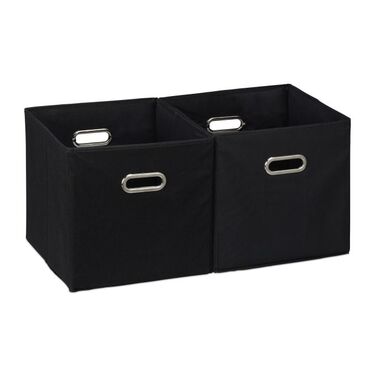 Set of 2 Black Storage Boxes
