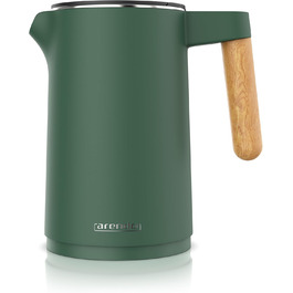 Електричний чайник Arendo з регулюванням температури 45°C-100°C, 1.5 л, з подвійними стінками, BPA Free, з функцією підтримання тепла, зелений