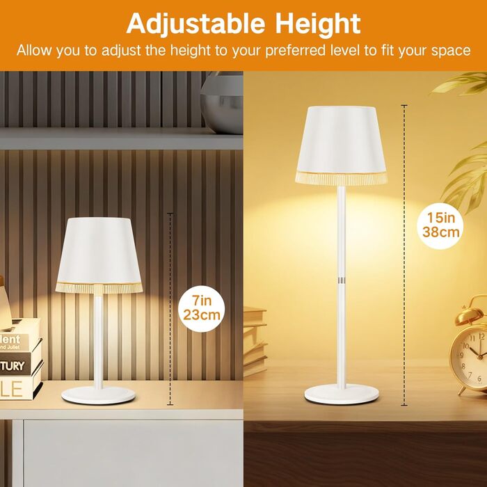 Світлодіодний настільний світильник OUTON з акумулятором, USB-C, 4000mAh, 3 режими освітлення, димування, сенсорне керування, зелений (2 шт)