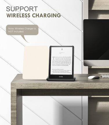 Чохол MoKo для Kindle Paperwhite 12th Gen 2024 та Kindle Colorsoft Signature Edition 2024, PU шкіра, авто-сон/пробудження, сірий ліс (листя)