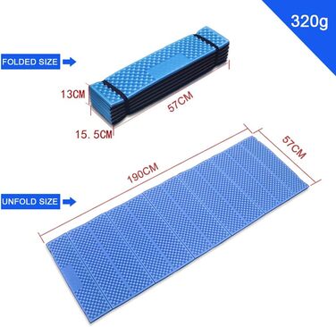 Lixada 190 x 57 cm Camping Mat, Ultralight Foam Camping Mat, Seat, Foldable Beach Mat, Picnic Mat, Sleeping Mat, Outdoor Mattress