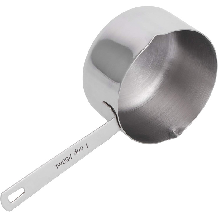 FBHappiness Stainless Steel 304 Measuring Cup, Metal Measuring Spoons, Baking Measuring Spoons with Scale, Cake Measuring Spoons for Kitchen, Household Scale (Size: 1/3 Cup 80 ml) (1 Cup 250 ml)