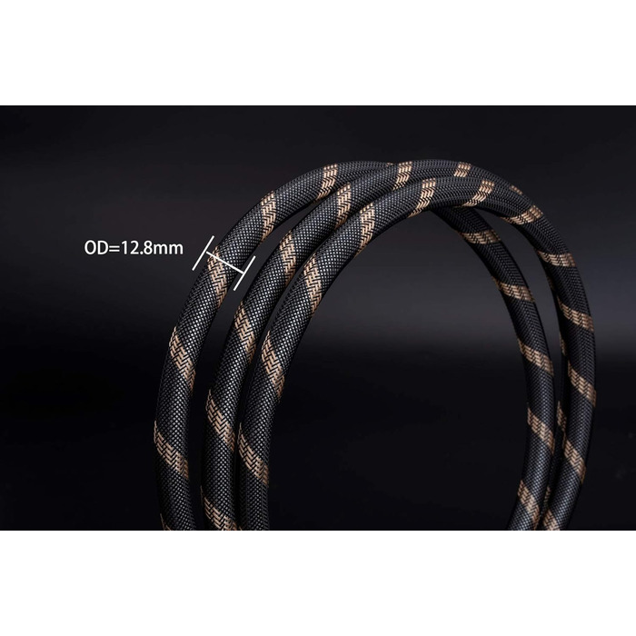 Акустичні кабелі SKW для колонок Hi-Fi, пара (2 шт.), 1.5м, з позолоченими роз'ємами-бананами та нейлоновим обплетенням, аудіофільна якість