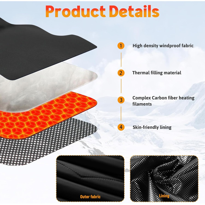 Обогріваючий жилет для чоловіків та жінок, жилетка з 9 зонами обігріву, 3 режими температури, унісекс, для зимових видів спорту, хайкінгу та активного відпочинку, XL