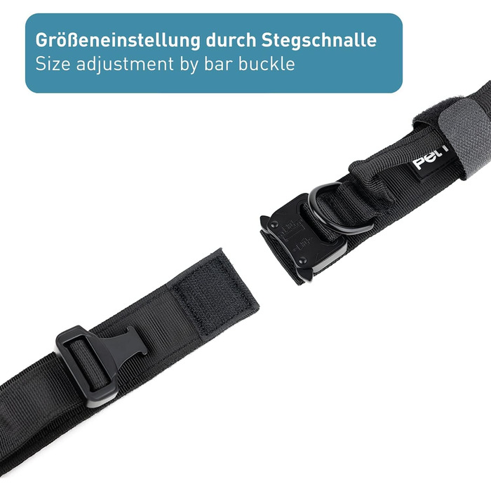 Нашийник для собак PetTec з неопрену та нейлону з ручкою, м'який, регульований, водонепроникний, для малих та великих собак, комплект з повідком, розмір L (51-61 см), чорний
