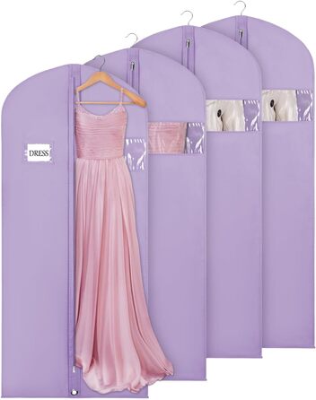 Чохли для одягу Syeeiex, 60x152 см, 4 шт. Дихаючий матеріал, для зберігання одягу, пальто, вечірніх суконь