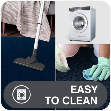 Килим з мікрофібри 120x170 см - Килим з коротким ворсом, придатний для прання, для вітальні та спальні, м'який, пухнастий, з сучасним однотонним дизайном, антрацит (морська синя, 60 x 150 см (прямокутний))