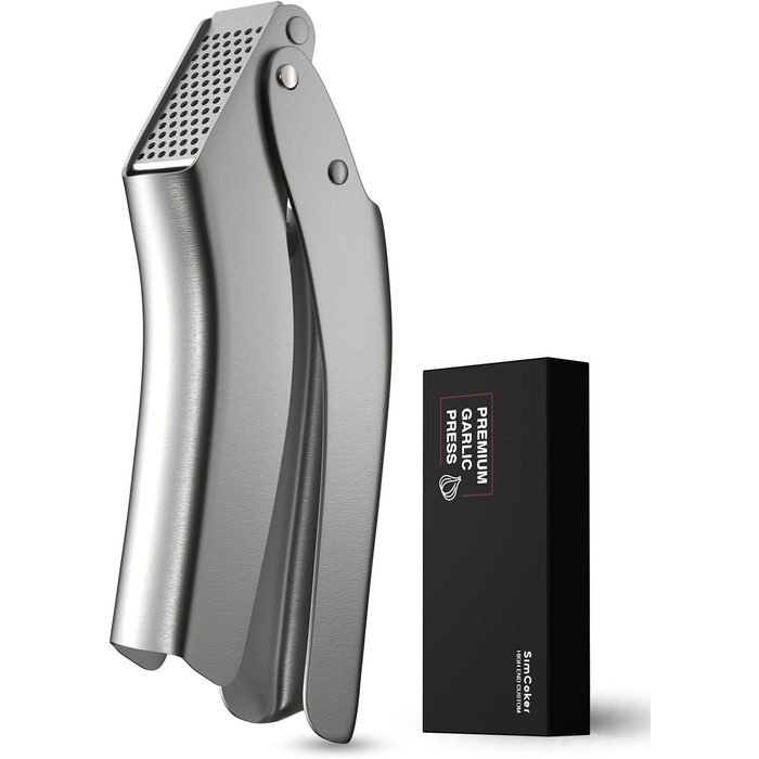 Преміум-прес для часнику з нержавіючої сталі EN 1.4301 – не потребує очищення, придатний для миття в посудомийній машині, інтегрований дизайн, легко чистити, 5 років гарантії