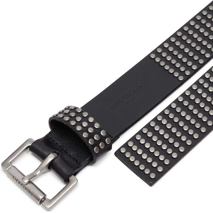 Ремінь жіночий шкіряний Liebeskind 38 мм з заклепками, чорний (105 см)