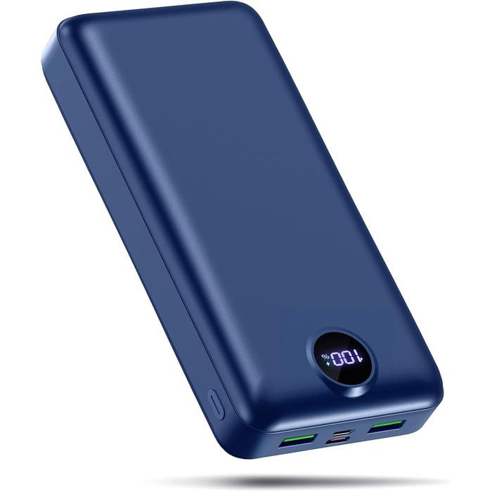 Power Bank 50000mAh з LED дисплеєм: Швидка зарядка 22.5W, 3 виходи USB та 2 входи, сумісний з iPhone, iPad, Android (Червоний)