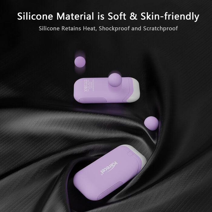 Електричні грілки для рук Karecel, 2 шт. - USB перезарядна модель, 10000mAh, для кемпінгу, гольфу, на вулицю (фіолетовий)