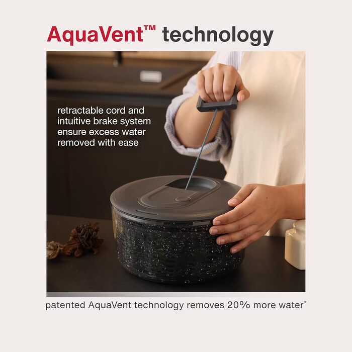 Салатниця-центрифуга Zyliss Easy Spin 6L з мотузковим приводом, сіра, BPA-free