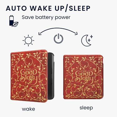 Чохол-книжка kwmobile для Kobo Libra Colour/Tolino Vision Color - жовто-оранжево-червоний