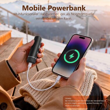 Електричні грілки для рук EXTSUD 2 шт. 5000mAh з USB-живленням, 3 режими нагріву, Powerbank для відпочинку на природі, гольфу, зимових подарунків