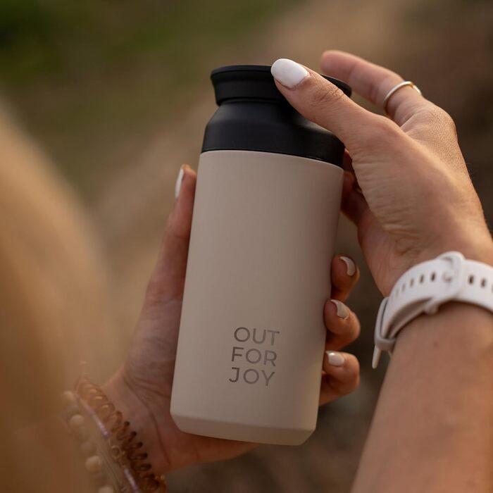 Термокружка з нержавіючої сталі 350 мл | Термокружка для кави та чаю з собою | З подвійними стінками, ізольована, не протікає | Travel Tumbler | Зберігає тепло 4 години / холод 8 годин (Бежевий, Ivory)