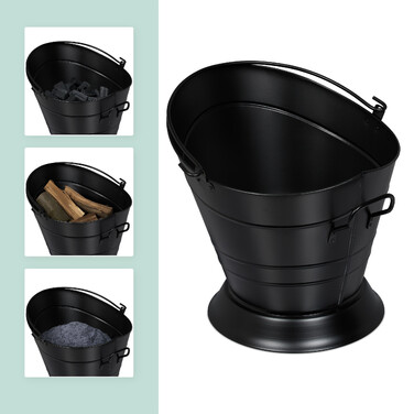 Relaxdays Charcoal Bucket with Carrying Handle, 6 Liters