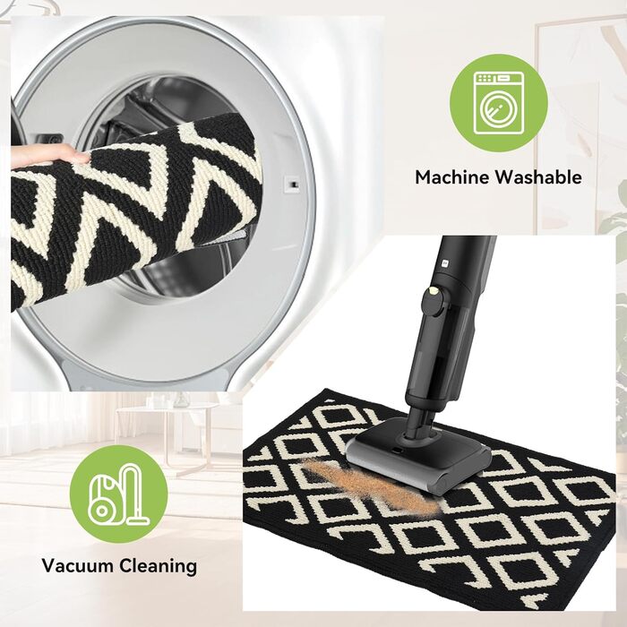 Килимок для дому OTRAKI, 60x90 см, антиковзаюча підлога, легко миється, для собак, вітальні, входу, кухні, тераси