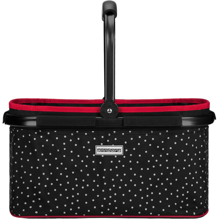 Кошик для покупок Anndora SNÖVIT 22 літри - чорний у білий горошок
