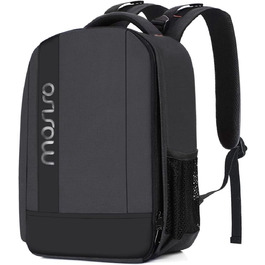 MOSISO Рюкзак для камери, DSLR/SLR/беззеркальна фототехніка, захищений, модульні вставки, тримач для штатива, сумісний з Canon, Nikon, Sony, сірий