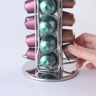 Тримач для капсул Nespresso Sevenline, органайзер на 40 капсул, срібляний