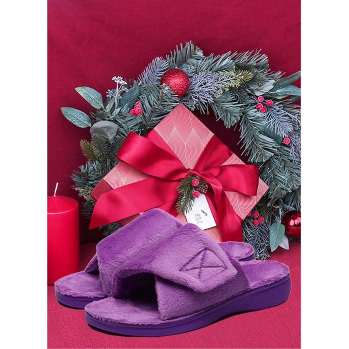 Тапочки жіночі SOLLBEAM з підтримкою склепіння стопи, ортопедичні, з підсиленими п'ятками, сандалії, 44.5 EU, фіолетовий