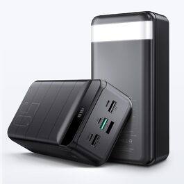 Power Bank PDBEST 50000 mAh з LED дисплеєм, PD 22.5W, QC 4.0, 4 виходи USB-C, ліхтарик, чорний