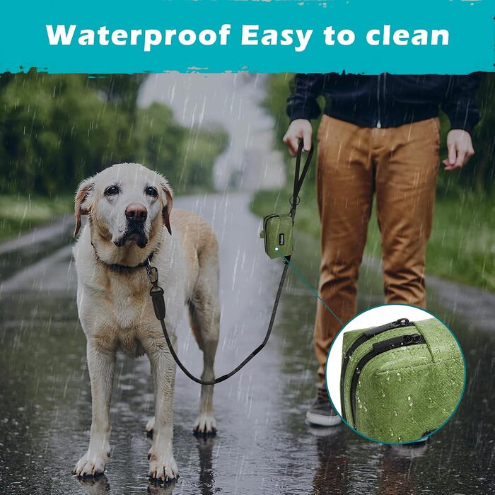 Диспенсер для собачих відходів PetBonus з водонепроникним кейсом та ласощами, зелений (15 відходів)