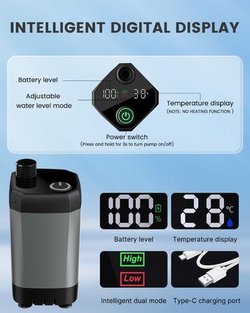 Портативний душ для кемпінгу Tonfarb з акумулятором 6000mAh, насосом та шлангом 2м - для саду, автокемпінгу, подорожей, миття собак