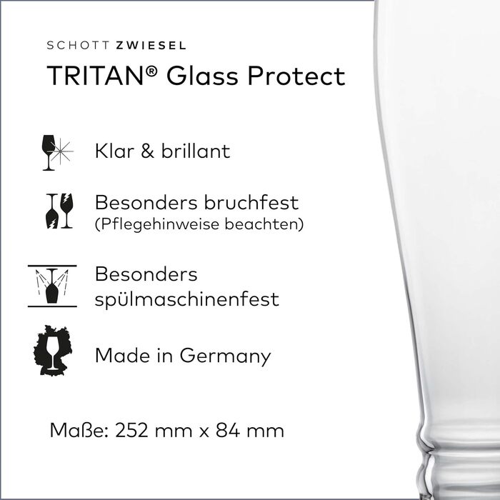 Пивний келих для пшеничного пива SCHOTT ZWIESEL Bavaria Beer Basic 0,5 л (набір 4 шт.) - кришталь Tritan, Німеччина