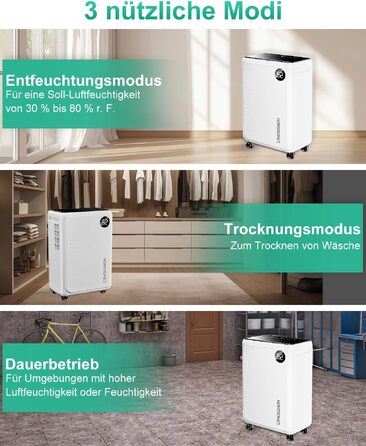 Електричний осушувач повітря Homtronics, 3 режими роботи, білий