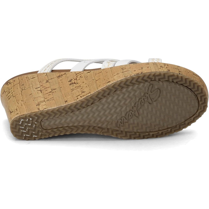 Босоніжки жіночі Skechers Beverlee Tiger Posse на танкетці, білі - 39 EU (широкі)
