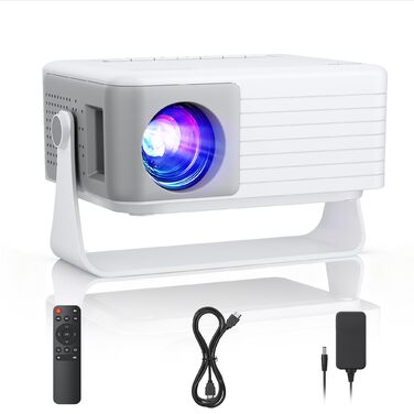 AKIYO O1 Міні проєктор: Автоматична корекція трапецеїдальних спотворень, 1080P, 360° обертів, 15000 люмен для домашнього кінотеатру, 50% зум, сумісність з USB/HDMI/TV Stick/Smartphone