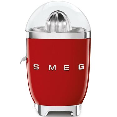 Електрична соковижималка для цитрусових Smeg CJF11CREU, 70 Вт, з фільтром та конусом із нержавіючої сталі, червона
