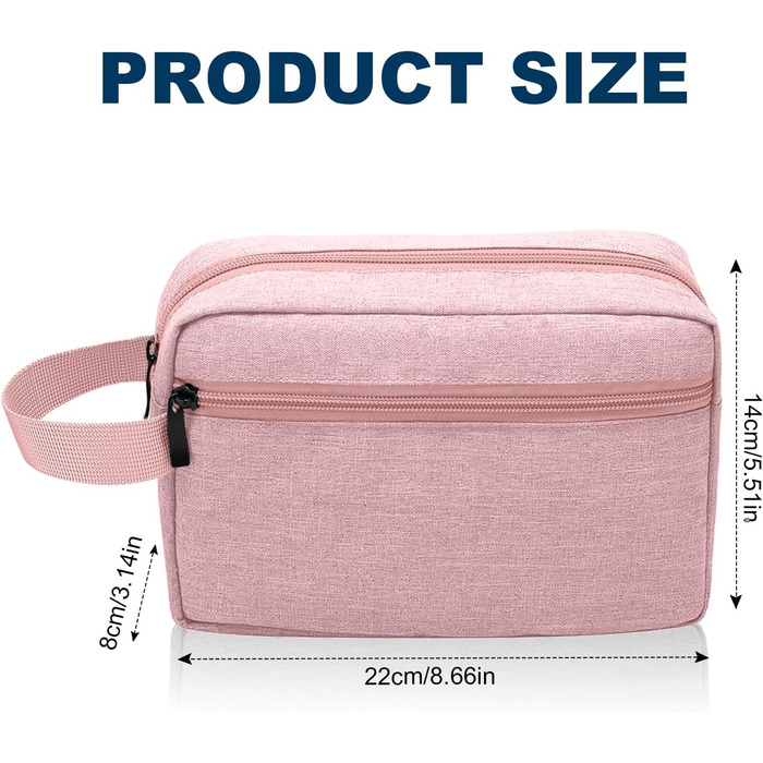 Чоловіча косметичка-органайзер для подорожей, велика жіноча косметичка, дорожня косметичка з подвійною блискавкою (#5 Рожевий)