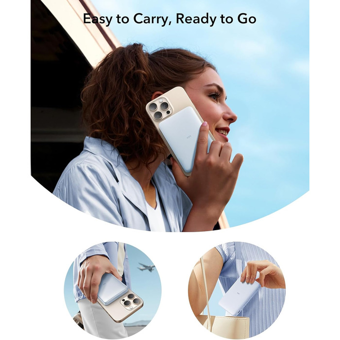 Power Bank ESR MagSafe 10000mAh з бездротовою зарядкою Qi2, 15W, USB-C, для iPhone та Google Pixel, білий