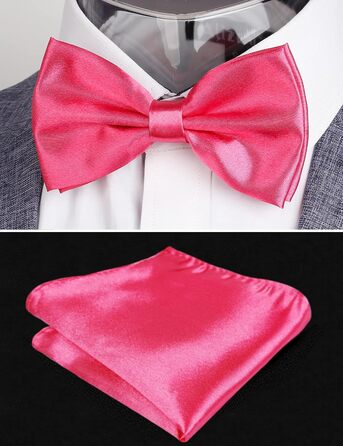 Набір краватки, ремінця та нагрудного платка Alizeal для чоловіків (фуксія, універсальний розмір)