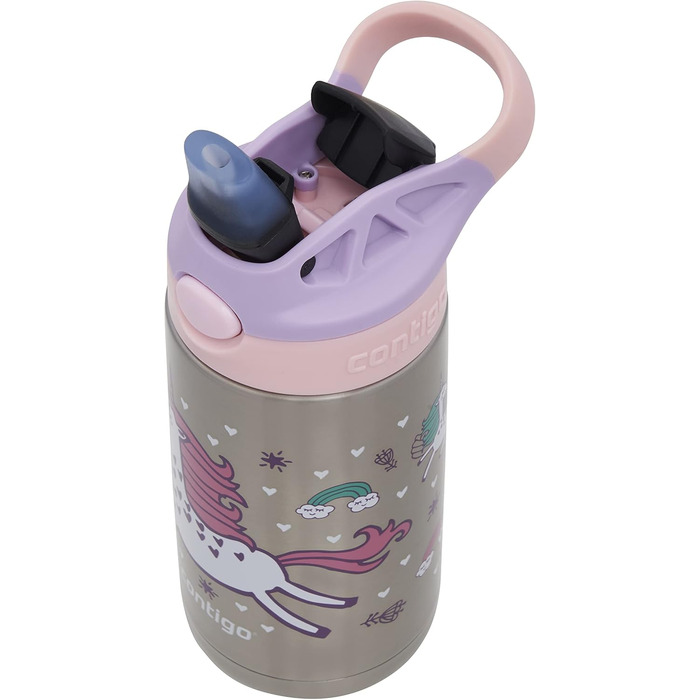 Contigo Kinder Trinkflasche Easy Clean Autospout with Straw, BPA-free durable water bottle, 100% leak-proof, easy to clean, ideal for daycare, kindergarten, school and sports, 420 ml