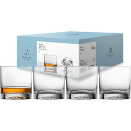 Zwiesel Glas Echo Large Whiskey Glasses (Set of 4), modern tumbler for whiskey, dishwasher-safe Tritan crystal glasses, Made in Germany (Art. No. 123377)