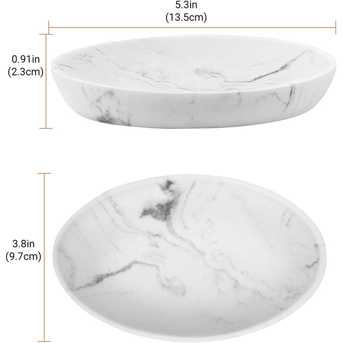 Підставка для мила Shinowa: неслизька коробочка для мила з харчового гіпсу, білий камінь. Організатор для ванної кімнати, туалету, кухні.