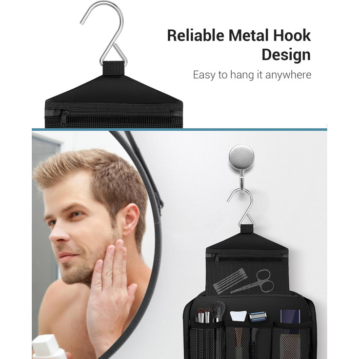 Чоловіча/жіноча косметичка Maliton для подорожей з 4 відділеннями (водостійка, компактна)